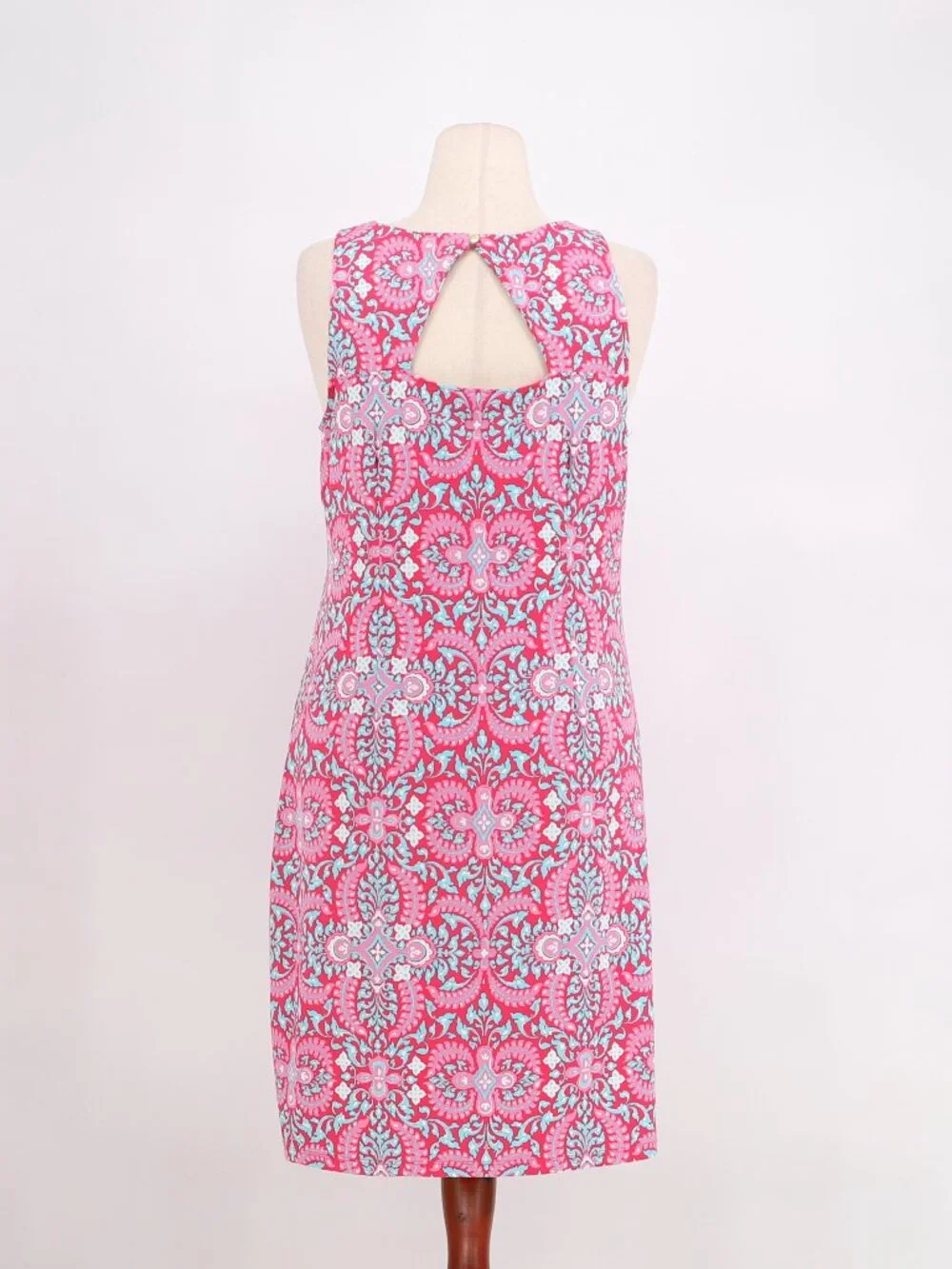 TALBOTS Effortless Jersey Medallion Open Back Dress Pink Size L - Picture 2 of 8